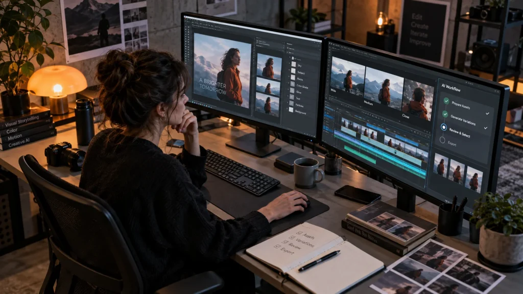 Illustrative Adobe Pro 5-Day AI Intensive scene: a repeatable AI-assisted content and production workflow.